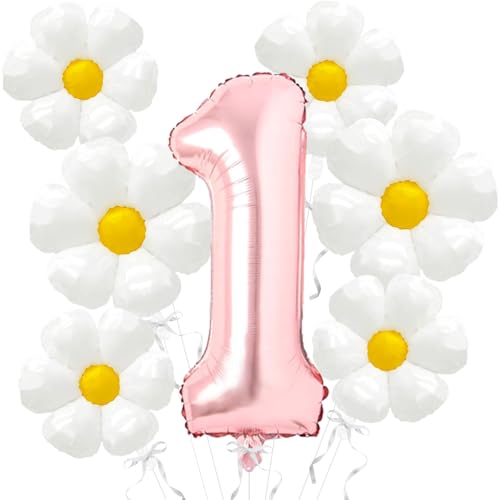 Daisy Balloons Groovy One Birthday Decorations - 40 Inch Mylar Rose Gold Number 1 Balloons - Daisys Balloons for Daisy First Birthday Decoration - One Groovy Baby Birthday Decorations Daisy Balloons Groovy One Birthday Decorations - 40 Inch Mylar Rose Gold Number 1 Balloons - Daisys Balloons for Daisy First Birthday Decoration - One Groovy Baby Birthday Decorations von Abxqa