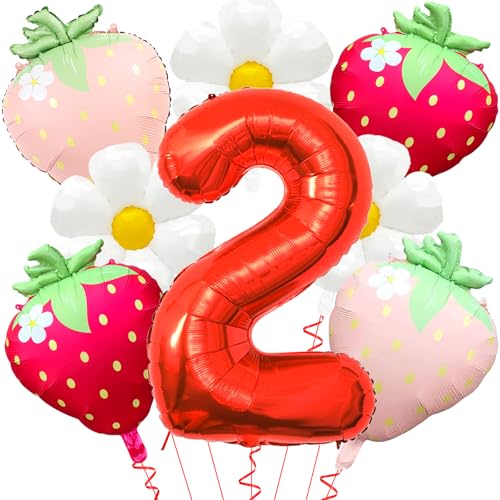 Erdbeerballons Beere Geburtstag Dekor - 40 Zoll Mylar Rot Zahl 2 Luftballons - Erdbeerballon für Erdbeere Geburtstag Dekorationen - Erdbeeren Thema Party Geburtstag Dekorationen Erdbeerballons Beere Geburtstag Dekor - 40 Zoll Mylar Rot Zahl 2 Luftballons - Erdbeerballon für Erdbeere Geburtstag Dekorationen - Erdbeeren Thema Party Geburtstag Dekorationen von Abxqa