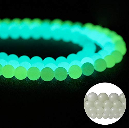 Naturstein 6mm Leuchtend-grünes Glühen Runde Kristall Energie Stein Perlen lose Edelstein DIY glatte Perlen für Armband Halskette Ohrringe Schmuck machen von ACYUNLEI