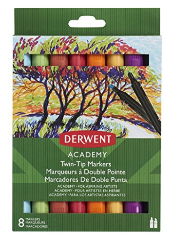 Academy Derwent Marker mit Doppelspitze, fein und meißelförmig, hochwertig, 98208 von Derwent