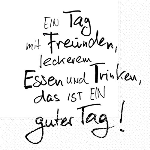 Essen Servietten Geburtstag Feier Trinken Freunde 20 Stück 3-lagig 33x33cm Essen Servietten Geburtstag Feier Trinken Freunde 20 Stück 3-lagig 33x33cm von Acancarte