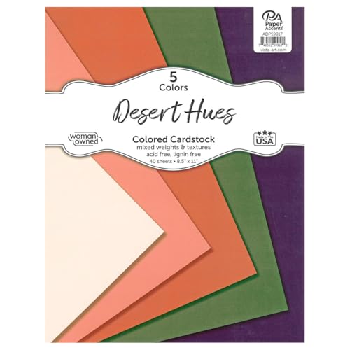 Accent Design Paper Accents Cardstock Sortimentspackung, 21,6 x 27,9 cm, 40 Blatt, Farbiger Karton, Karton, Konstruktionspapier für Scrapbooking, DIY und Kunstprojekte von Accent Design Paper Accents