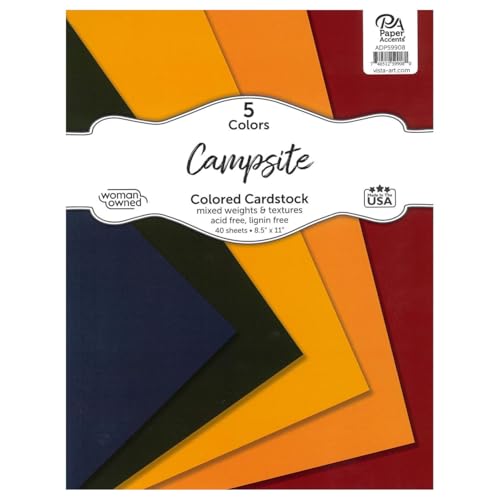 Accent Design Paper Accents Karton-Sortimentspackung, 21,6 x 27,9 cm, 40 Blatt, farbiger Karton, Karton, Baupapier für Scrapbooking, Heimwerker und Kunstprojekte von Accent Design Paper Accents