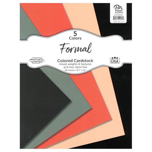 Accent Design Paper Accents Karton-Sortimentspackung, 21,6 x 27,9 cm, 40 Blatt, formeller farbiger Karton, Karton, Baupapier für Scrapbooking, Heimwerker und Kunstprojekte von Accent Design Paper Accents