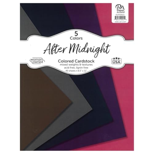 Accent Design Paper Accents Karton-Sortimentspackung, 21,6 x 27,9 cm, 40 Blatt – Farbiger Karton, Karton, Baupapier für Scrapbooking, Heimwerker und Kunstprojekte von Accent Design Paper Accents