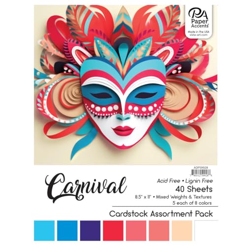 Accent Design Paper Accents Karton-Sortimentspackung, 21,6 x 27,9 cm, 48 Blatt, karnevaler Karton, Karton, Baupapier für Scrapbooking, Heimwerker und Kunstprojekte Accent Design Paper Accents Karton-Sortimentspackung, 21,6 x 27,9 cm, 48 Blatt, karnevaler Karton, Karton, Baupapier für Scrapbooking, Heimwerker und Kunstprojekte von Accent Design Paper Accents