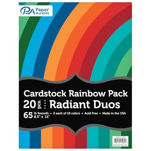 VarietyPk Rnbw Cdstk RadiantDuo, 8,5 x 11, 20 Stück, 29,5 kg von Accent Design Paper Accents