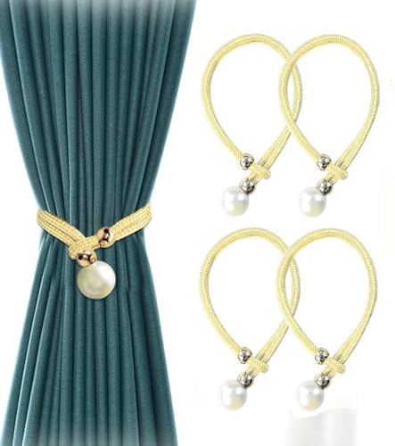 Accessorize Kingdom Vorhanghalter, 4-teilig, verstellbare Raffhalter, dekorative Raffhalter, cremefarben von Accessorize Kingdom