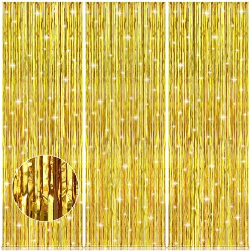 Accevo Lametta Vorhang Gold Geburtstagsdeko,3 Stück 1x2.5M Luftschlangen BabyShower Geburtstag Deko Glänzende Girlande Geburtstag,Fringe Luftschlangen als Party Deko Weihnachtsdeko Halloween Deko. Accevo Lametta Vorhang Gold Geburtstagsdeko,3 Stück 1x2.5M Luftschlangen BabyShower Geburtstag Deko Glänzende Girlande Geburtstag,Fringe Luftschlangen als Party Deko Weihnachtsdeko Halloween Deko. von Accevo