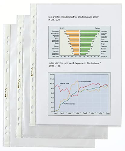 Acco Hetzel Prospekthüllen Economy (DIN A4, kristallklar) 100 Stück von Acco