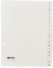 HETZEL Kunststoff-Register, A-Z, A5, PP, 20-teilig, grau VE=1 von Acco