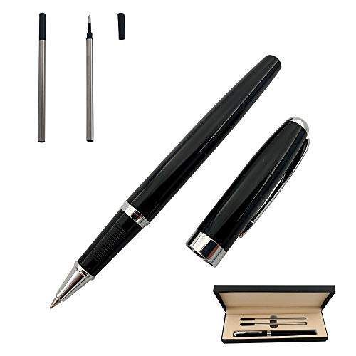 Accod Gel-Kugelschreiber mit schwarzer Tinte und zwei 0,5 mm schwarzen minen, für Büro, Geburtstag, Business und Party (Silber) von Accod