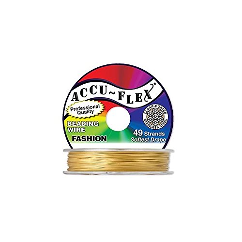 Accu-Flex Beading Wire Nylon/Edelstahl Dijon Gold 49 Stränge 0,3556 mm 9,144 m von Accu-Flex Beading Wire