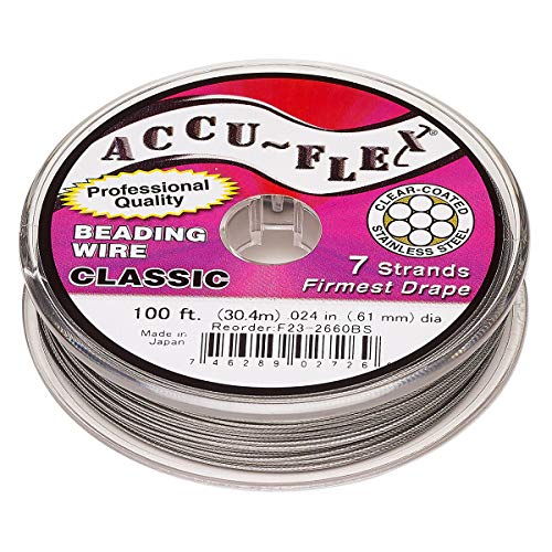 Accu-Flex Perlendraht klar nylonummantelter Edelstahl 7-litzig 0,1 cm Durchmesser 30,5 m Spule Accu-Flex Perlendraht klar nylonummantelter Edelstahl 7-litzig 0,1 cm Durchmesser 30,5 m Spule von Accuflex