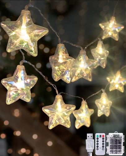 AceList 20 LED Lichterkette Stern, 3m Warme Lichterketten mit Timer, USB/Batterie betrieben mit Fernbedienung, wasserdichtes Design, 8 Modi für innen/außen, Weihnachten, Hochzeiten, Kinderzimmer Deko AceList 20 LED Lichterkette Stern, 3m Warme Lichterketten mit Timer, USB/Batterie betrieben mit Fernbedienung, wasserdichtes Design, 8 Modi für innen/außen, Weihnachten, Hochzeiten, Kinderzimmer Deko von AceList