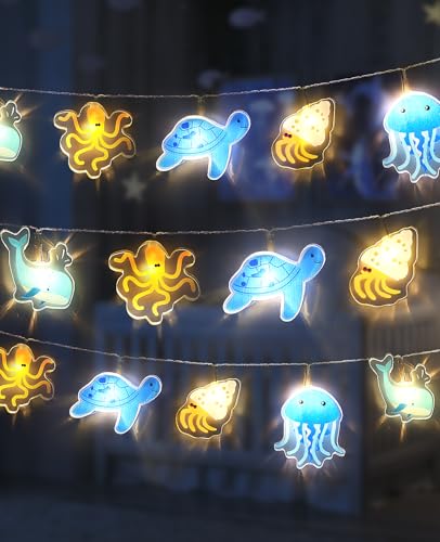 AceList 20 LED Meerestiere Lichterkette Kinderzimmer, 3m Warmweiß Lichterkette Batterie, Acryl Lichterkette Kinder für Innen, Baby Bett, Party Dekoration, Nachtlicht für Junge MäDchen Geschenk AceList 20 LED Meerestiere Lichterkette Kinderzimmer, 3m Warmweiß Lichterkette Batterie, Acryl Lichterkette Kinder für Innen, Baby Bett, Party Dekoration, Nachtlicht für Junge MäDchen Geschenk von AceList