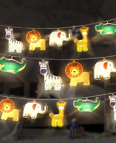 AceList 20 LED Tiere Lichterkette Kinderzimmer, 3m Warmweiß Lichterkette Batterie, Acryl Lichterkette Kinder für Innen, Baby Bett, Party Dekoration, Nachtlicht für Junge MäDchen Geschenk AceList 20 LED Tiere Lichterkette Kinderzimmer, 3m Warmweiß Lichterkette Batterie, Acryl Lichterkette Kinder für Innen, Baby Bett, Party Dekoration, Nachtlicht für Junge MäDchen Geschenk von AceList