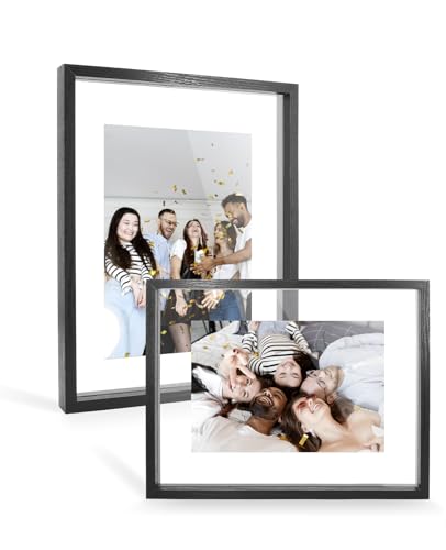 AceList Schwebender Rahmen, 28 x 35 cm, 2 Stück, doppelter Plexiglas-Holz-Bilderrahmen, für Fotos jeder Größe bis zu 28 x 35 cm, für Desktop- oder Wandbehang, Schwarz AceList Schwebender Rahmen, 28 x 35 cm, 2 Stück, doppelter Plexiglas-Holz-Bilderrahmen, für Fotos jeder Größe bis zu 28 x 35 cm, für Desktop- oder Wandbehang, Schwarz von AceList
