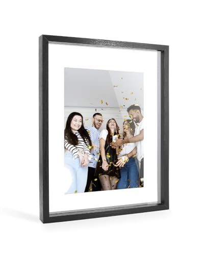 AceList Schwebender Rahmen, doppelter Plexiglas-Holz-Bilderrahmen, für Fotos jeder Größe bis zu 28 x 35 cm, für Desktop- oder Wandaufhängung, Schwarz AceList Schwebender Rahmen, doppelter Plexiglas-Holz-Bilderrahmen, für Fotos jeder Größe bis zu 28 x 35 cm, für Desktop- oder Wandaufhängung, Schwarz von AceList
