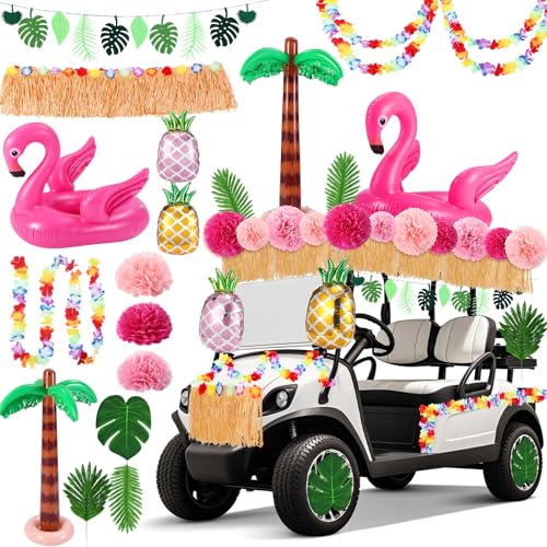 AceOrbit 32 Stück Sommer Tropische Golfwagen Parade Dekorationen Aufblasbare Flamingo-Röhre Ananas Tropische Blume Leis Lametta Girlande Gras Fransen Banner Blätter für Luau Party Supplies Dekor AceOrbit 32 Stück Sommer Tropische Golfwagen Parade Dekorationen Aufblasbare Flamingo-Röhre Ananas Tropische Blume Leis Lametta Girlande Gras Fransen Banner Blätter für Luau Party Supplies Dekor von AceOrbit