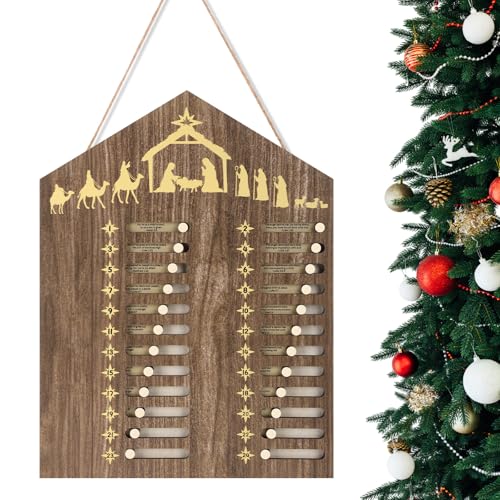 AceOrbit Countdown-Adventskalender aus Holz, Bauernhaus-Weihnachtskalender, Hängedekoration für Wand, Weihnachtsdekoration für Schlafzimmer, Geschenke, Retro, 40 x 30 cm AceOrbit Countdown-Adventskalender aus Holz, Bauernhaus-Weihnachtskalender, Hängedekoration für Wand, Weihnachtsdekoration für Schlafzimmer, Geschenke, Retro, 40 x 30 cm von AceOrbit