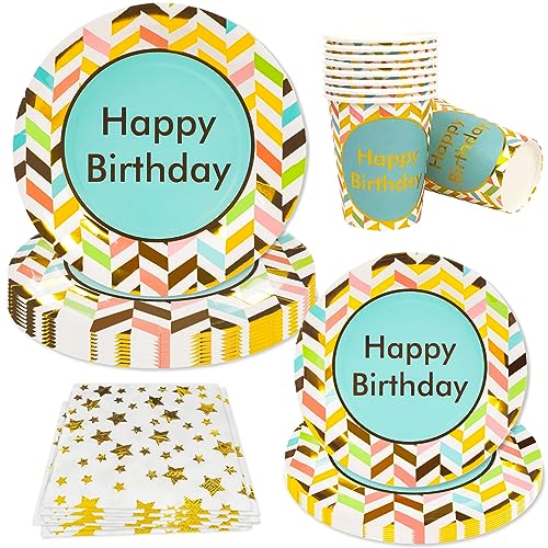 Acebwhtoy Pappteller Kindergeburtstag,50 Stück Partygeschirr Geburtstag,Alles Gute zum Geburtstag Pappteller,Paptellerset mit Papierplatten für Party,Napkin,Becher Acebwhtoy Pappteller Kindergeburtstag,50 Stück Partygeschirr Geburtstag,Alles Gute zum Geburtstag Pappteller,Paptellerset mit Papierplatten für Party,Napkin,Becher von Acebwhtoy