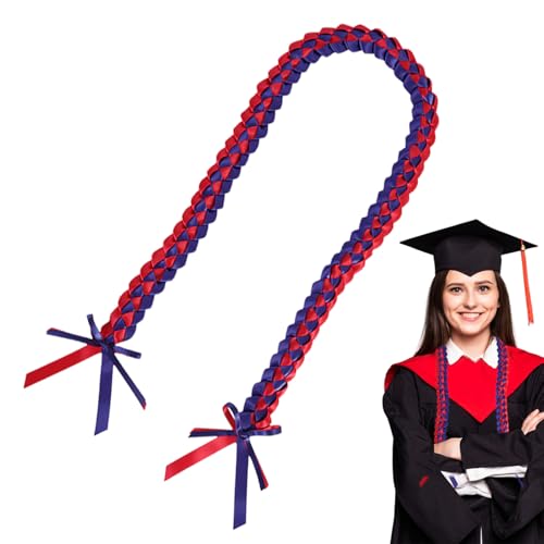 Aceirropy Abschlusshalskette Klasse 2024, Abschlusskette 2024 | Handgefertigtes geflochtenes Bandseil | Geflochtenes Leis-Bandseil, doppelt geflochtene Halskette, Girlande, Party-Dekorationszubehör von Aceirropy