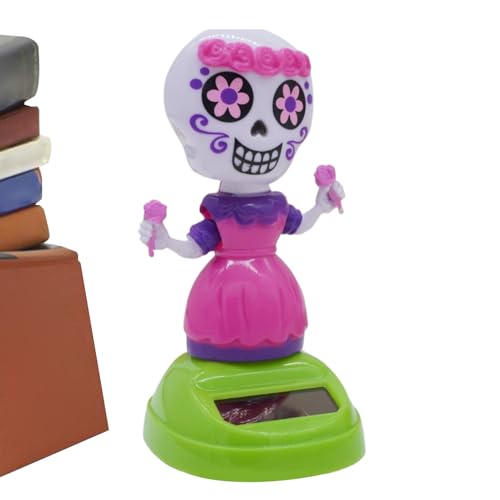 Aceirropy Solar Tanzfiguren - Niedliche Totenkopf-Figur Für Auto | Wetterfeste Lustige Tischdekoration Innenraum-Accessoires Für LKW Auto Aceirropy Solar Tanzfiguren - Niedliche Totenkopf-Figur Für Auto | Wetterfeste Lustige Tischdekoration Innenraum-Accessoires Für LKW Auto von Aceirropy