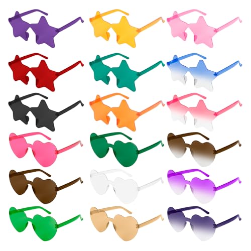 Acentor Stern Herz Sonnenbrille,18 Paar Lustige Brillen Party, Bunte Herzbrille Partybrille, Herzbrillen Set für Party Hochzeit Geburtstagsfeier Karneval, Partybrille Set für Kinder Erwachsene Acentor Stern Herz Sonnenbrille,18 Paar Lustige Brillen Party, Bunte Herzbrille Partybrille, Herzbrillen Set für Party Hochzeit Geburtstagsfeier Karneval, Partybrille Set für Kinder Erwachsene von Acentor