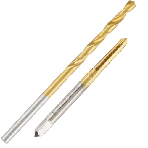 Aceteel 6-48 UNS-Gewindebohrer mit 2,9 mm Bohrer, Tibeschichteter HSS #6-48 Gewindebohrer und #33 Spiralbohrer mit geradem Griff Aceteel 6-48 UNS-Gewindebohrer mit 2,9 mm Bohrer, Tibeschichteter HSS #6-48 Gewindebohrer und #33 Spiralbohrer mit geradem Griff von Aceteel