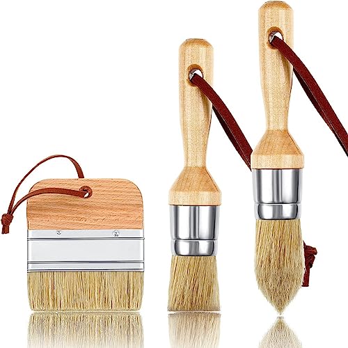 Acfthepiey 3 Ovale Pinsel für Acrylmalerei, Borsten-Schablonenpinsel für Holzmöbel, Heimdekoration Acfthepiey 3 Ovale Pinsel für Acrylmalerei, Borsten-Schablonenpinsel für Holzmöbel, Heimdekoration von Acfthepiey