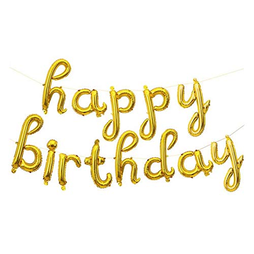 Acfthepiey 45,7 cm große Happy Birthday-Luftballons, Aluminiumfolien-Banner-Ballons für Geburtstagsparty-Dekorationen und Zubehör (Gold) von Acfthepiey