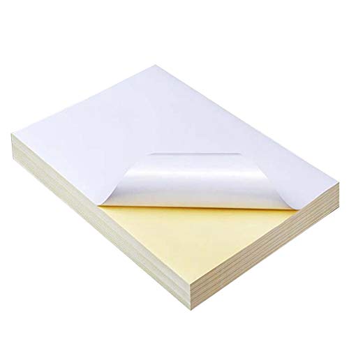 Acfthepiey 50 Blatt A4 weiß selbstklebend wasserfest Aufkleber glänzende Oberfläche Papier für Tintenstrahldrucker Kopierer von Acfthepiey