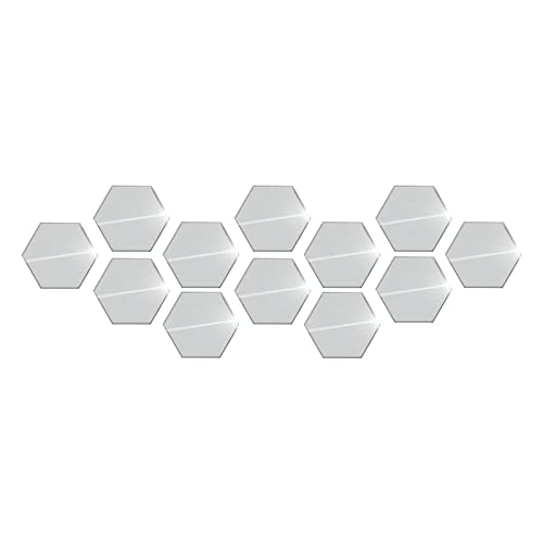 Deko Kinderzimmer Mädchen Hexagon Acryl Spiegel DIY Wandaufkleber 3D Stereo Home Decor mit Klebstoff Wand Deko Badezimmer Bilder Wandsticker Wohnzimmer (Silver, One Size) von Achimlt