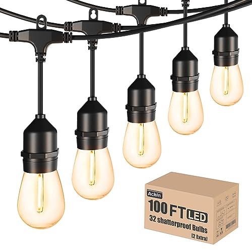 Achin LED Lichterkette Außen 30M Lichterkette Glühbirnen Außen Dimmbar Warmweiß 2700K mit 30+2 S14 Birnen E27 Lichterkette IP65 Wasserdichte für Außen Garten Terrassen Balkon Hochzeit Achin LED Lichterkette Außen 30M Lichterkette Glühbirnen Außen Dimmbar Warmweiß 2700K mit 30+2 S14 Birnen E27 Lichterkette IP65 Wasserdichte für Außen Garten Terrassen Balkon Hochzeit von Achin