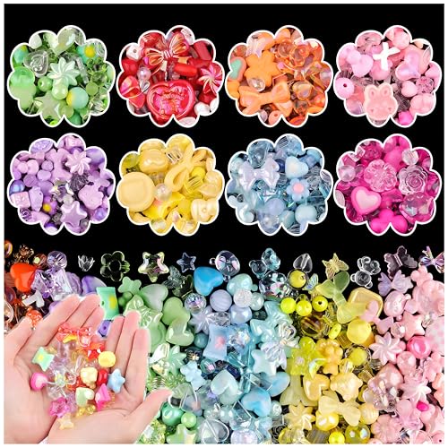 Acidea 380–400 Stück sortierte Acrylperlen für Armbandherstellung, Blumenschleife, Schmetterling, Süßigkeiten, Stern, Herz, Gummibärchen, Kawaii, ästhetische Perlen, niedlich für Schmuckherstellung Acidea 380–400 Stück sortierte Acrylperlen für Armbandherstellung, Blumenschleife, Schmetterling, Süßigkeiten, Stern, Herz, Gummibärchen, Kawaii, ästhetische Perlen, niedlich für Schmuckherstellung von Acidea