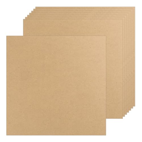 Acidea MDF Platten, 8Stk 30x30cm MDF Platte Holzplatten, 3mm Dünne Holzplatten, Holzbrett Zuschnitt Unbehandelt Sperrholzplatte Basteln, Perfekt für Laser, Durchbrochenes von Acidea