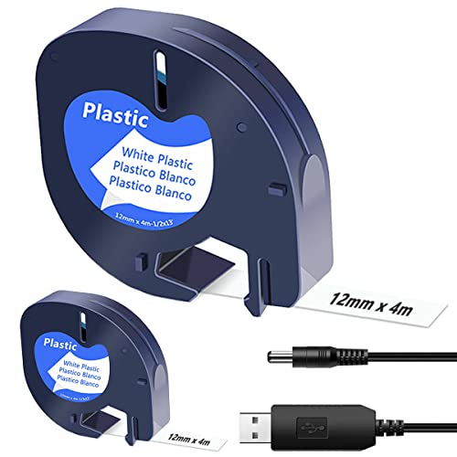 Acmerota 91201 für Dymo Schriftband S0721610 Kunststoff Schwarz auf Weiß Klebeband 12 mm x 4 m für Dymo Letratag Etikettendrucker LT-100H LT-110T LT-110T XR 2000 XM QX50 XR 2 Stück Acmerota 91201 für Dymo Schriftband S0721610 Kunststoff Schwarz auf Weiß Klebeband 12 mm x 4 m für Dymo Letratag Etikettendrucker LT-100H LT-110T LT-110T XR 2000 XM QX50 XR 2 Stück von Acmerota