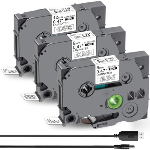 Acmerota Tze-131 12/9/6 mm * 8 m Ersatz für Brother TZe-131 TZe-121 TZe-111 für Brother P-Touch PT-E110 H100R H100C H105 H110 1010 H108 PT-E550W PT-E300 PT-1000 PT-1010 PT -1250 Acmerota Tze-131 12/9/6 mm * 8 m Ersatz für Brother TZe-131 TZe-121 TZe-111 für Brother P-Touch PT-E110 H100R H100C H105 H110 1010 H108 PT-E550W PT-E300 PT-1000 PT-1010 PT -1250 von Acmerota