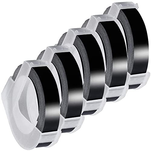 Acmerota für Dymo Omega-Prägeetikettenband, Schwarz auf Weiß, 9 mm x 3 m, 5x Etikettenband, Kompatibel mit Dymo Label Maker, Etikettendrucker Acmerota für Dymo Omega-Prägeetikettenband, Schwarz auf Weiß, 9 mm x 3 m, 5x Etikettenband, Kompatibel mit Dymo Label Maker, Etikettendrucker von Acmerota