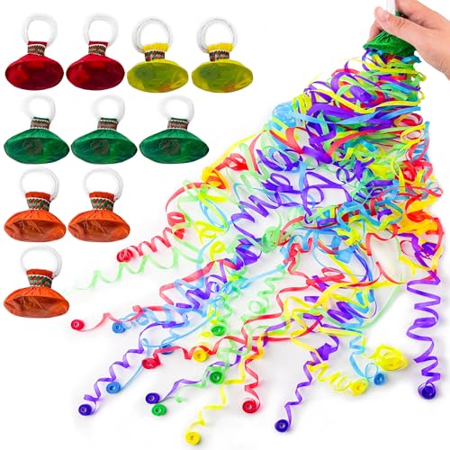 Luftschlangen, romantisch, bunt, kein Durcheinander, Konfetti-Popper, Luftschlangen für Hochzeit, Geburtstag, Party, Feiern, Abschlussfeier, Partygeschenke, Shows, 10 Stück Luftschlangen, romantisch, bunt, kein Durcheinander, Konfetti-Popper, Luftschlangen für Hochzeit, Geburtstag, Party, Feiern, Abschlussfeier, Partygeschenke, Shows, 10 Stück von Acoavo