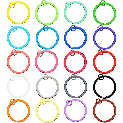 20 Stücke Schlüsselringe Flache Schlüsselring Eisen Schlüsselanhänger Ringe Biegeringe Keyring Schlüsselanhänger Ring für Schlüssel,Halsketten,Armbänder,Ohrringe,Ornamente und DIY-Kunst von Acooruiteng