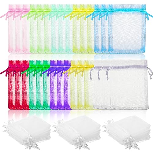 Acooruiteng Organzasäckchen Säckchen zum Befüllen mit Kordelzug Bunt Organza Säckchen Schmuckbeutel Geschenksäckchen Klein Organza Bags für Party Hochzeit Festival(30 Stück) von Acooruiteng