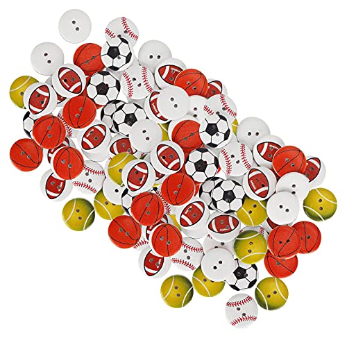 100pcs Holzknöpfe 2? Loch Round S Basketb Fuß von Acouto