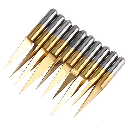 10pcs 3,175 Mm Beschichtete Wolframstahlstahl -Gravur -CNC Bit Schnitzwerkzeug Gravur Bit Cutter CNC Router Carvnient für Doppelt und Doppelt und (3,175 * 10 °*0,1) von Acouto