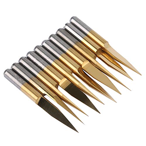 10pcs 3,175 Mm Beschichtete Wolframstahlstahl -Gravur -CNC Bit Schnitzwerkzeug Gravur Bit Cutter CNC Router Carvnient für Doppelt und Doppelt und (3,175 * 20 °*0,1) von Acouto