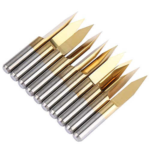 10pcs 3,175 Mm Beschichtete Wolframstahlstahl -Gravur -CNC Bit Schnitzwerkzeug Gravur Bit Cutter CNC Router Carvnient für Doppelt und Doppelt und (3,175 * 30 °*0,2) von Acouto