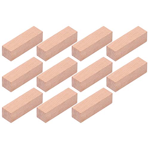 11pcs Schnitzen Holzblock Holzstempel Buche DIY Whittling Tool 7 X 2 X 2 Cm für Anfänger zu Erfahren von Acouto