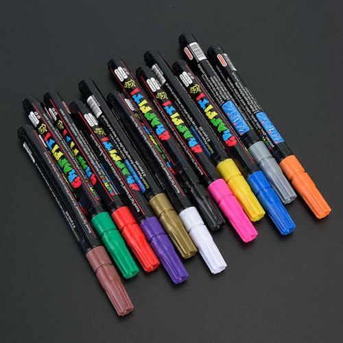12 Farbe Acrylmarker DIY Album Graffiti Black Card Marker Basis Lack Als Tinte Sie leicht. von Acouto