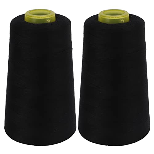 2pcs 402 Sergergewinde Premium Polyester F Fadel Stabil Weit Schwarzer Gewinde Zum Quilt -Überlagerungs -Serger Threadblack Threadsewing Threadsewing Machine ThreadPolyester Threadhread von Acouto